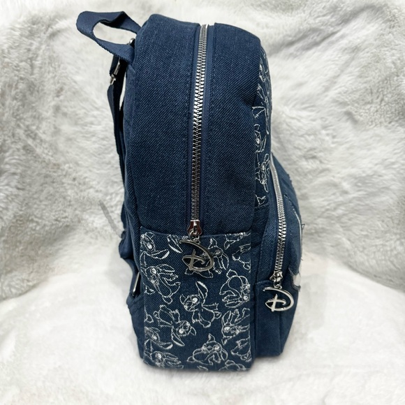 *NWT* Disney Stitch Blue Denim Backpack - Picture 6 of 9